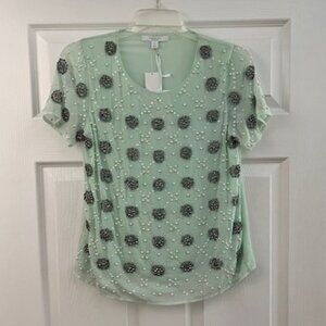 Piperlime Beaded Top Mint Green Size XS